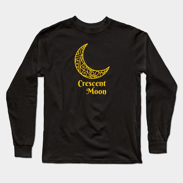 Crescent Moon Long Sleeve T-Shirt by Weldi - 33 Studio Design